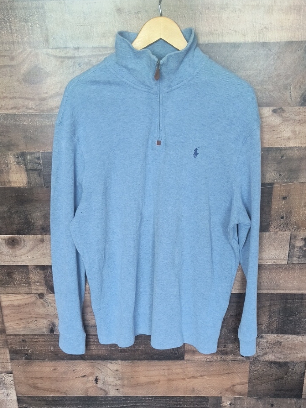 Polo Ralph Lauren Light Blue Half-Zip Pullover Sweater Sz XL Men